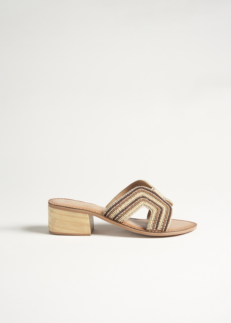 Scelum sandals with beads BEIGE SAFARI Woman , image number 4