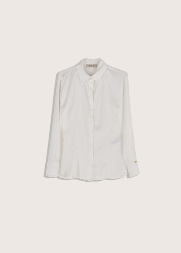 Camicia Alessia in satin BIANCO WHITEBLU INCHIOSTRO Donna null