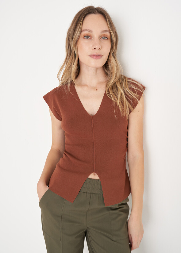 Star viscose jersey MARRONE Woman null