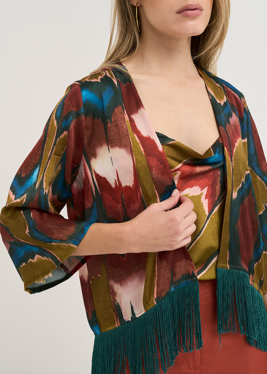 Conrad Africa print shrug VERDE Woman , image number 2