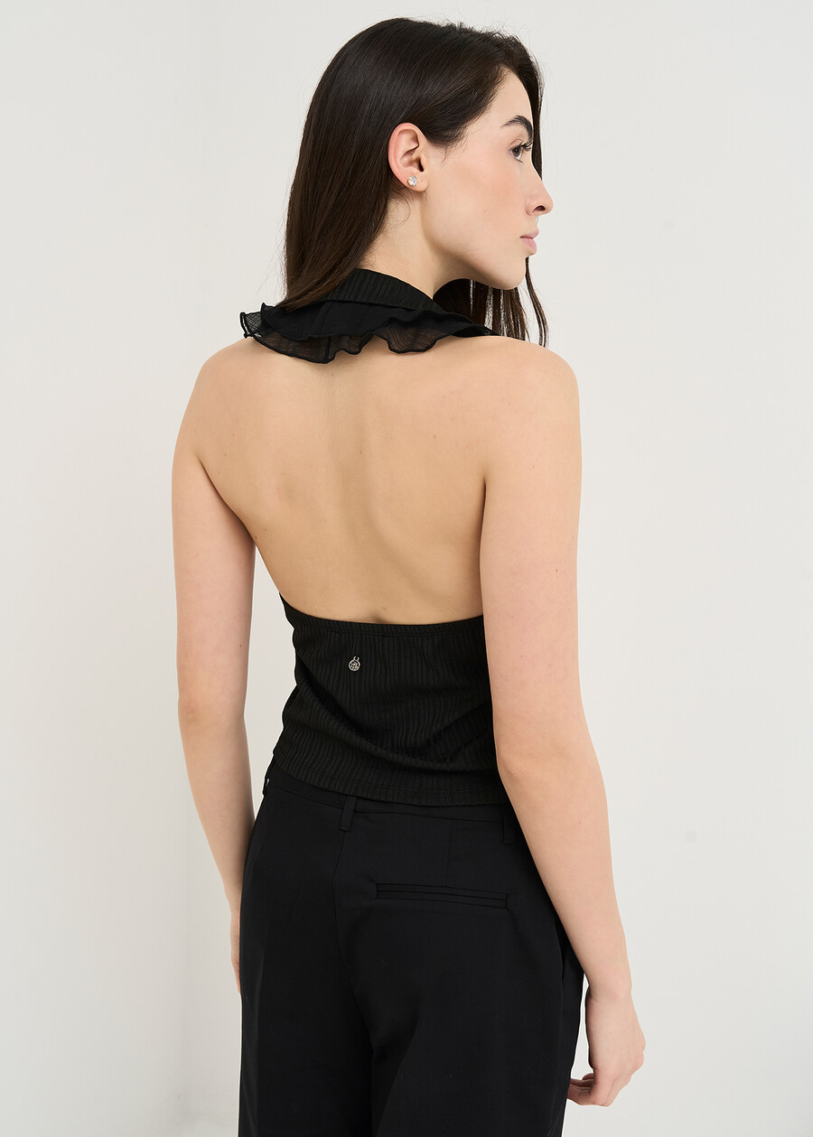 Top Tind con scollo americano NERO BLACK Donna , immagine n. 3