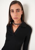 T-shirt Seymur con collo a camicia NERO BLACK Donna immagine n. 3