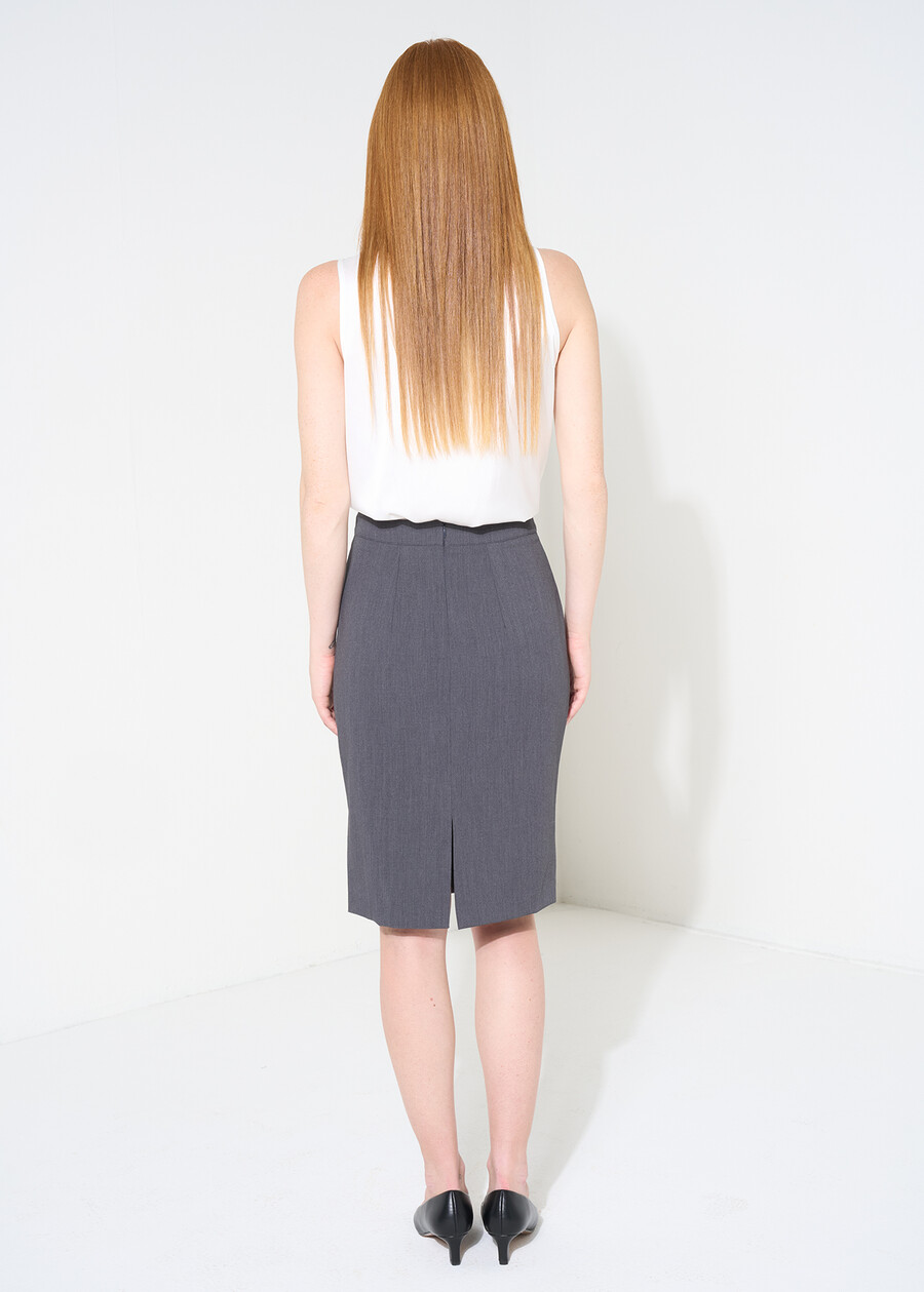 Gonna Gioia a tubino in lana GRIGIO GREY Donna , immagine n. 5