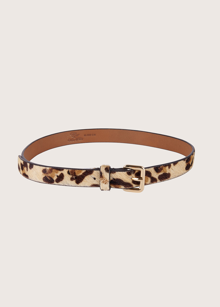 Carry spotted pony skin belt BEIGE DOESKIN  Woman , image number 1