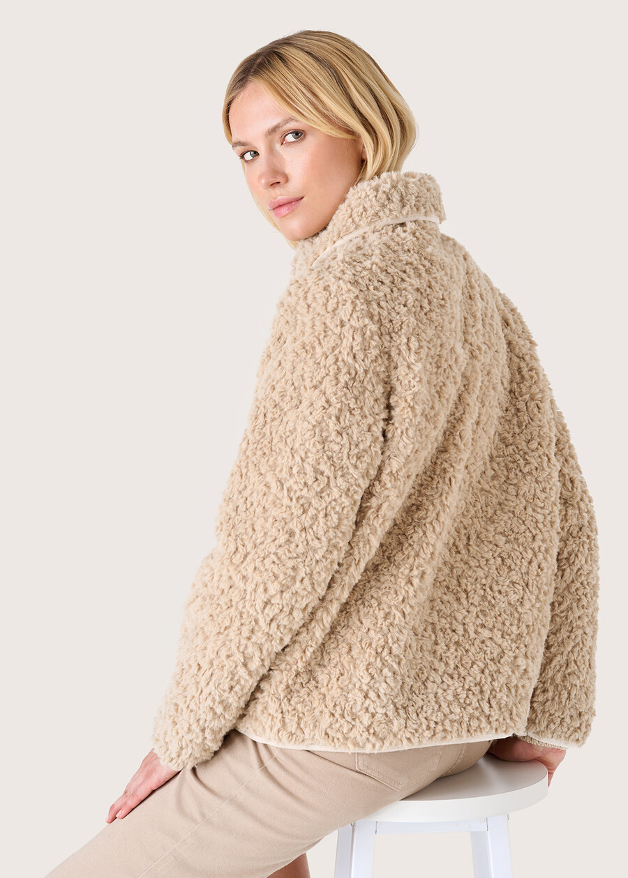 Gavin astrakan effect jacket BEIGE LANA Woman , image number 3