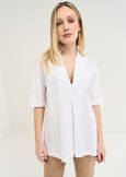Blusa Claid in cotone con piegone BIANCO WHITE Donna immagine n. 1