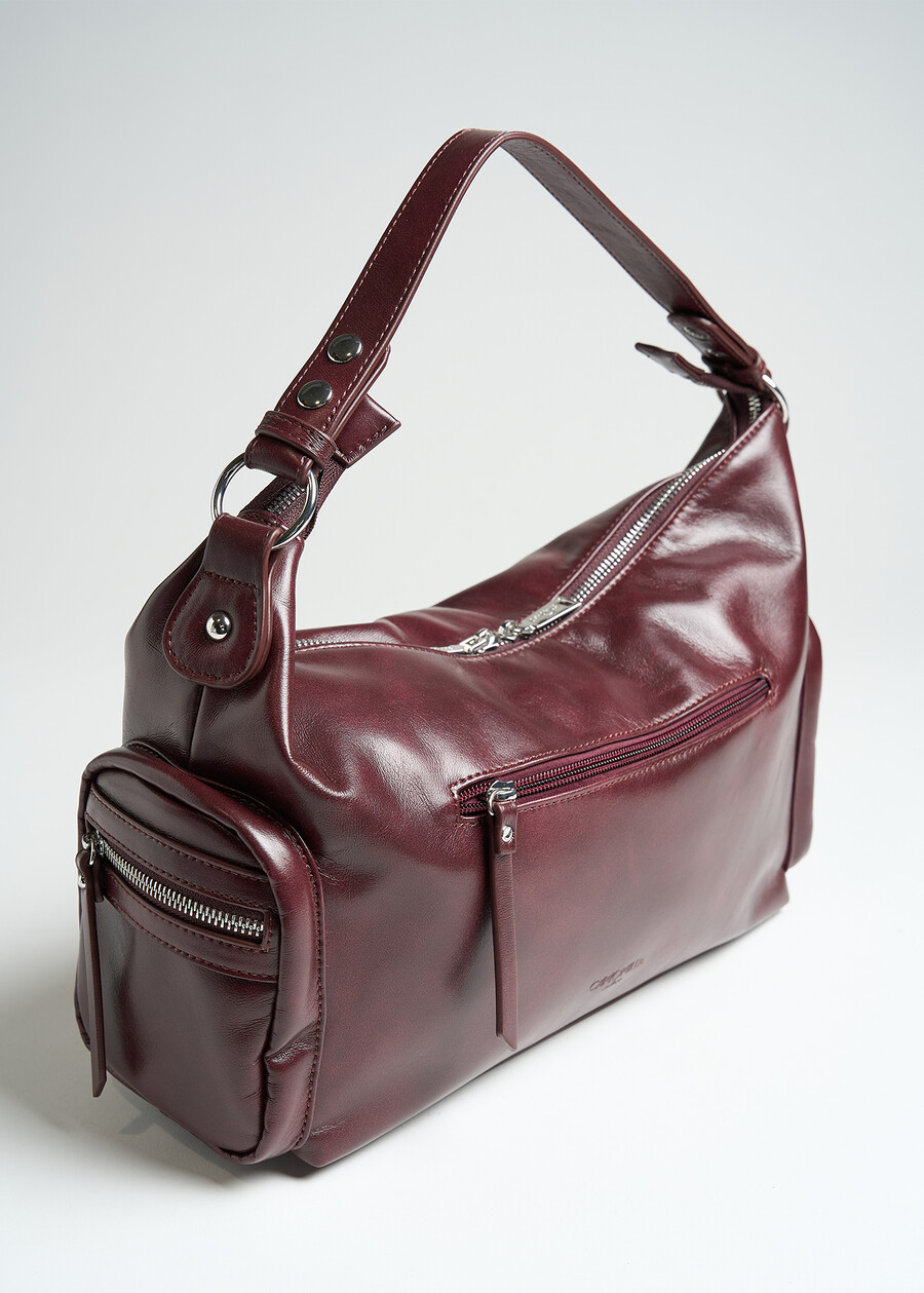 Baharia brushed faux leather hobo ROSSO BORDEAUX Woman , image number 2