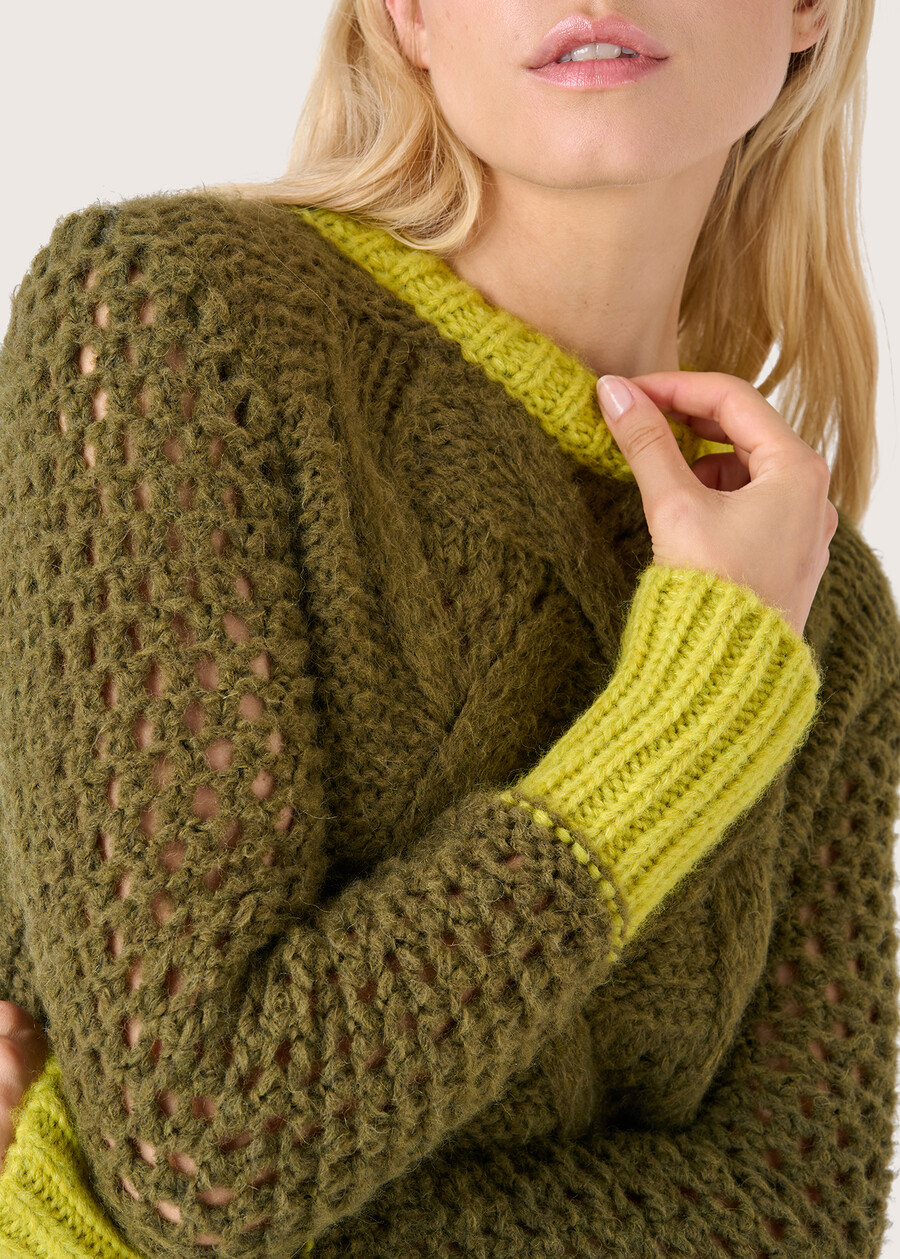 Maglioncino Monica punto a losanghe VERDE MUSCHIO Donna , immagine n. 2