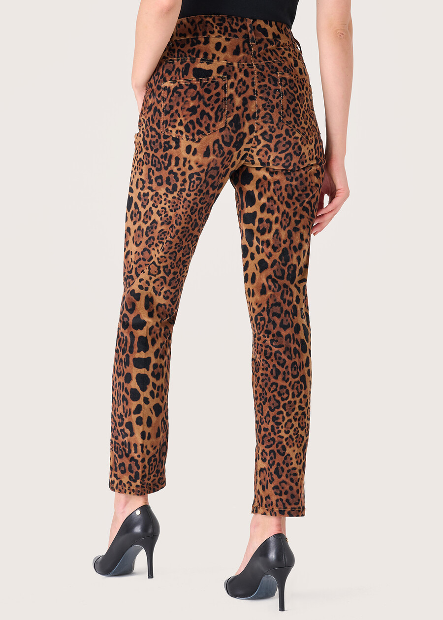 Pantalone Kate in velluto animalier MARRONE CASTAGNA Donna , immagine n. 4