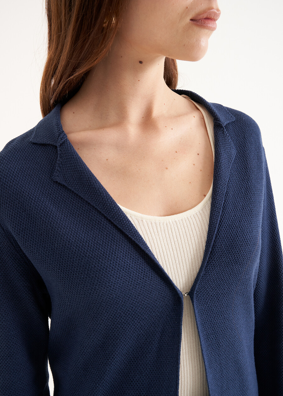 Cardigan Coral Midnight in filo BLU MIDNIGHTBIANCO BURRO Donna , immagine n. 3