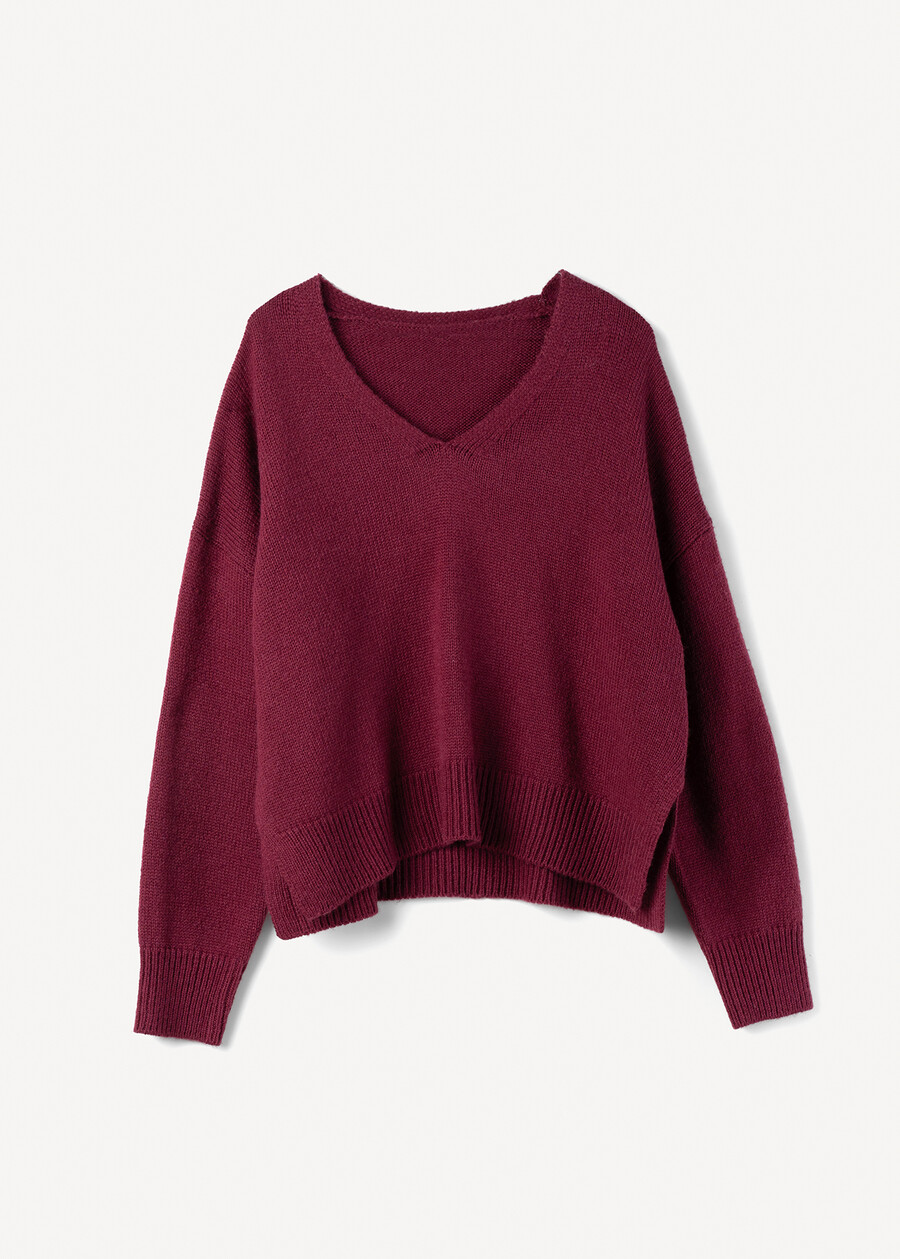 Maglione Malika scollo a V VIOLA PURPLE Donna , immagine n. 5