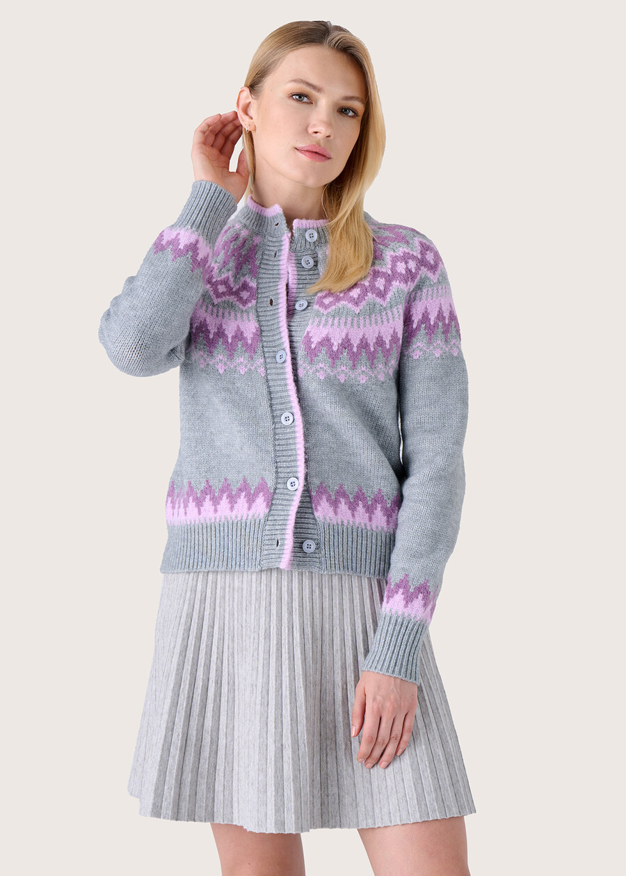 Cardigan Chica fantasia norvegese GRIGIO LIGHT GREY Donna , immagine n. 1