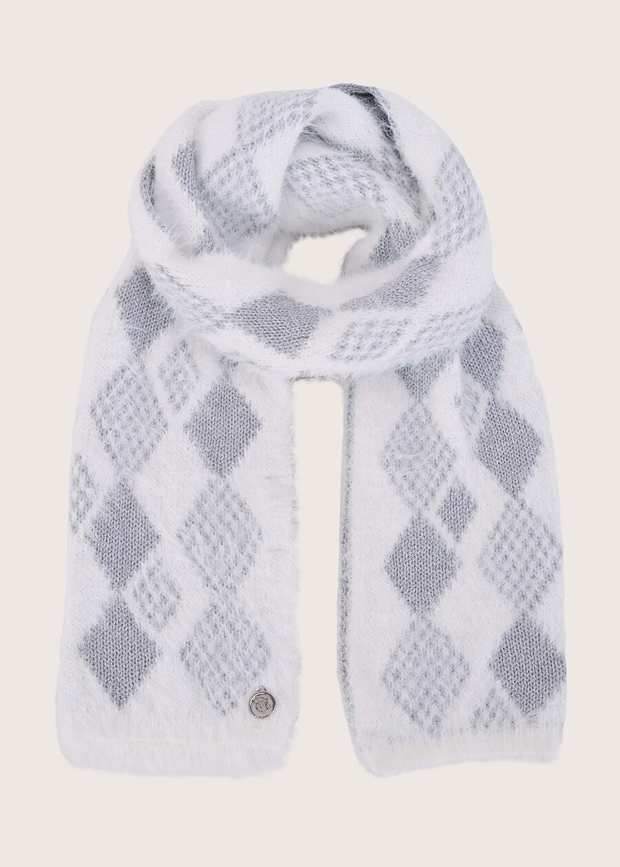 Senna scarf with lurex BIANCO WHITENERO BLACK Woman , image number 1