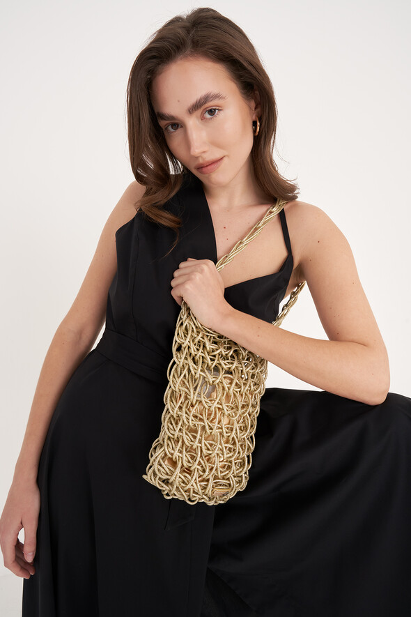 Bula lurex yarn sack bag GOLD Woman null