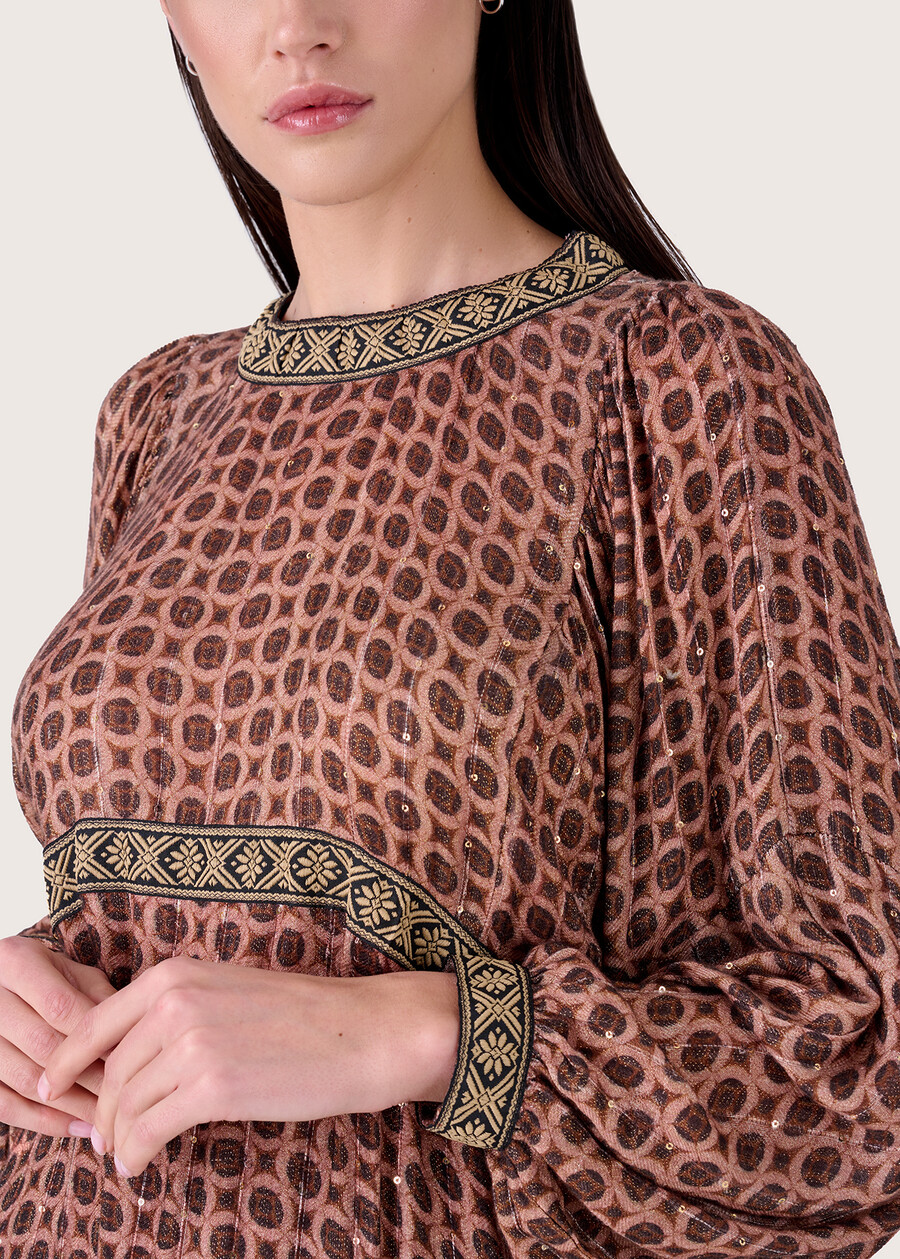Adel ethnic print pattern dress MARRONE AMBER Woman , image number 2