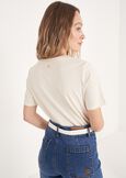 T-shirt Sveva In 100% Cotone Ricamato GIALLOBIANCO BURRO Donna immagine n. 3
