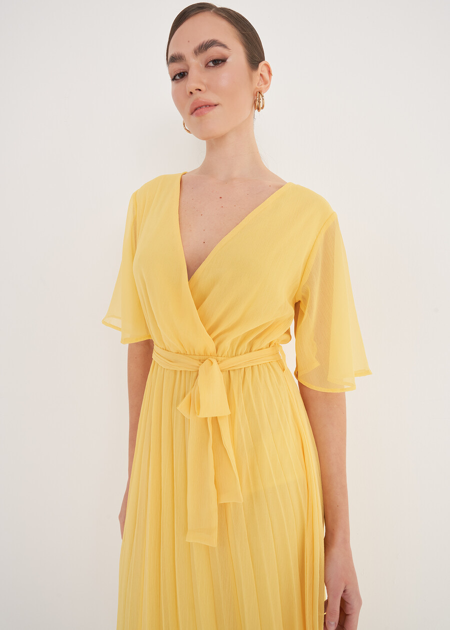 Amory Georgette Midi Dress GIALLOZAFFIBLUE TURCHESE Woman , image number 3