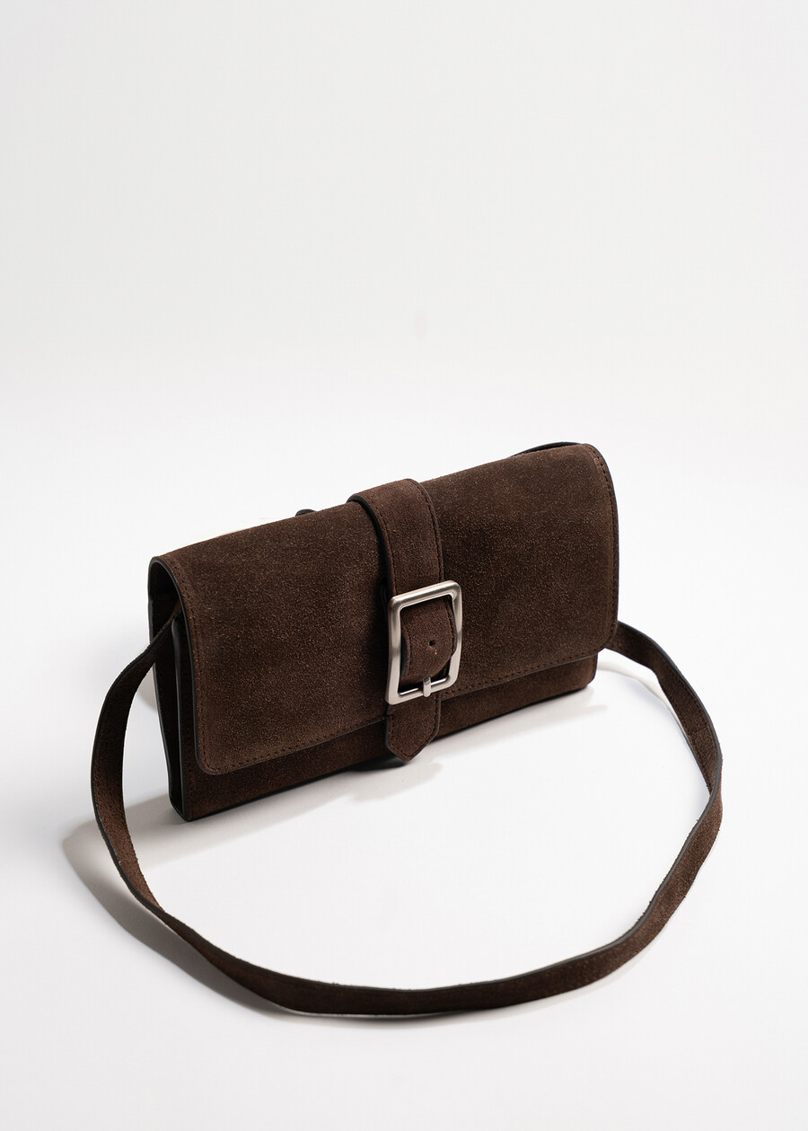 Tracolla Buffy in vero camoscio MARRONE CAFFE Donna , immagine n. 1