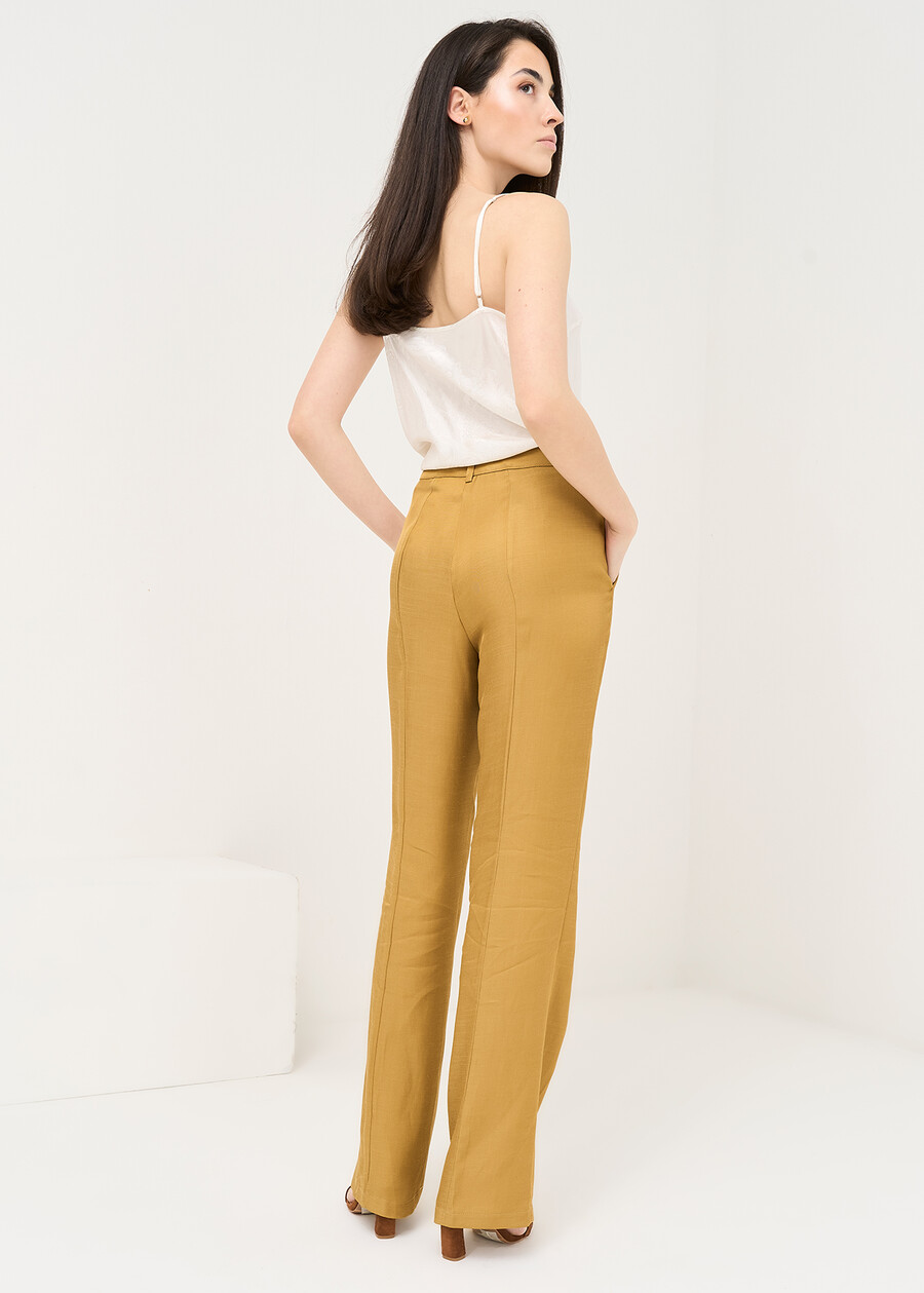 Pantaloni Pablito in lino fiammato MARRONE Donna , immagine n. 4