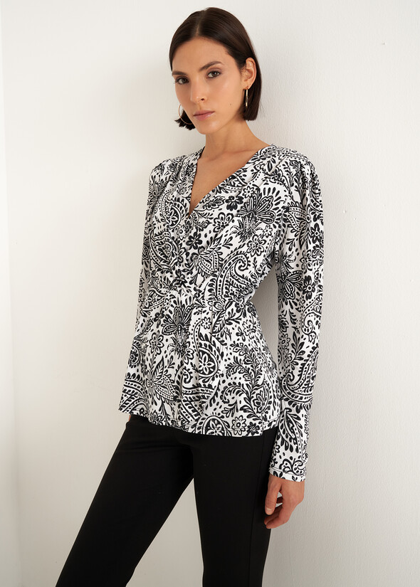 Sary printed wrap T-shirt BIANCO WHITE Woman null