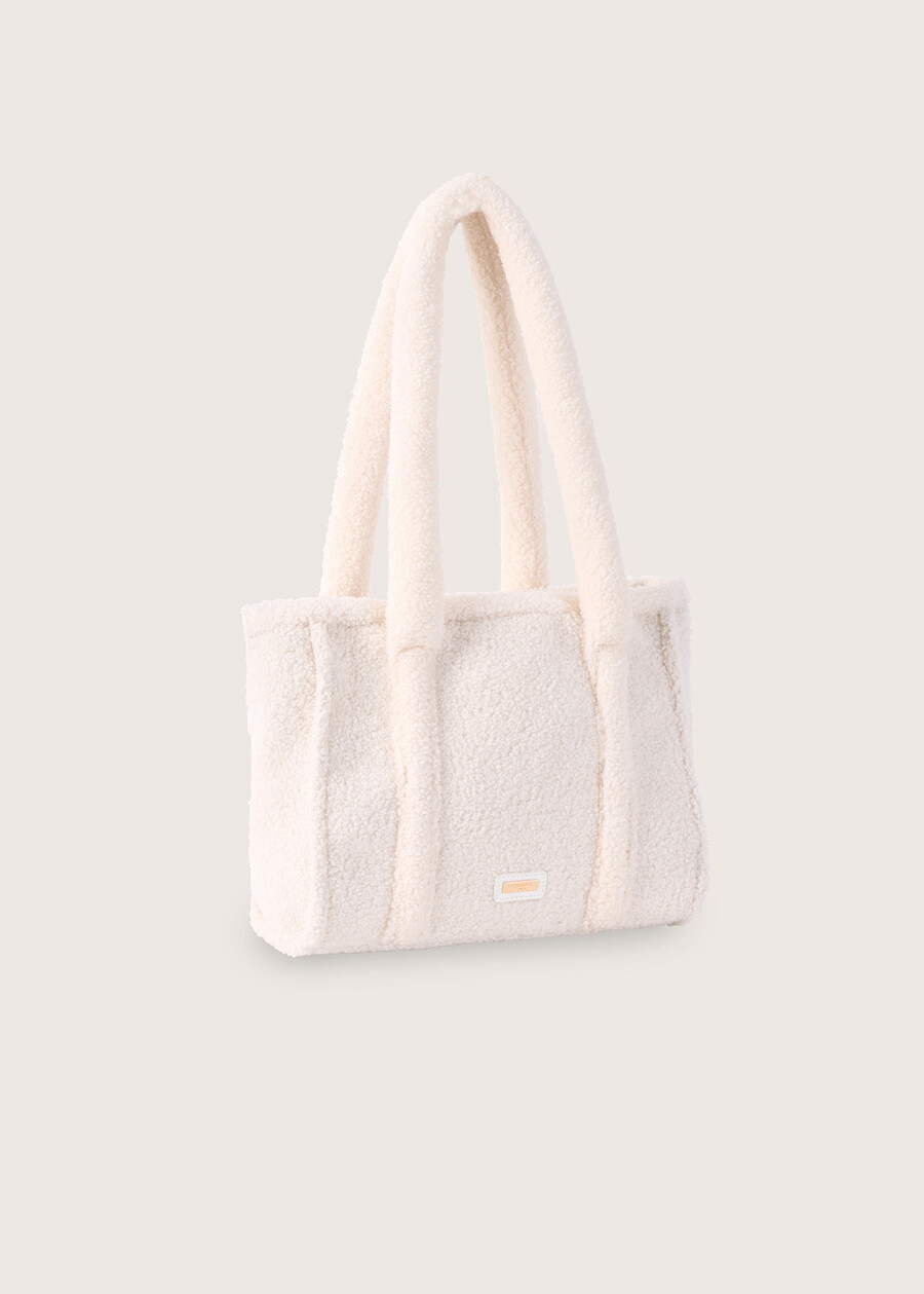 Bianca eco-sheepskin shopping bag BEIGE GESSOBLU FIORDALISO Woman , image number 2