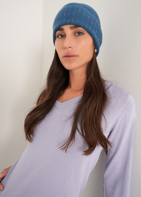 Cappello Ckye con micro strass VERDE PAVONE Donna null