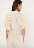 Camicia Catty in viscosa e lino
 VIOLA MELANZANABIANCO BURRO Donna immagine n. 3