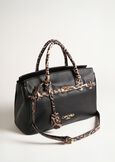 Belly-A faux leather animalier shopping bag NERO BLACK Woman image number 1