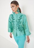 Clouds poly shantung shirt BLUE TURCHESE Woman image number 1