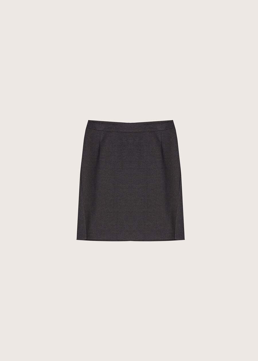 Glenna skirt in herringbone fabric BLU GRAFITE Woman , image number 5