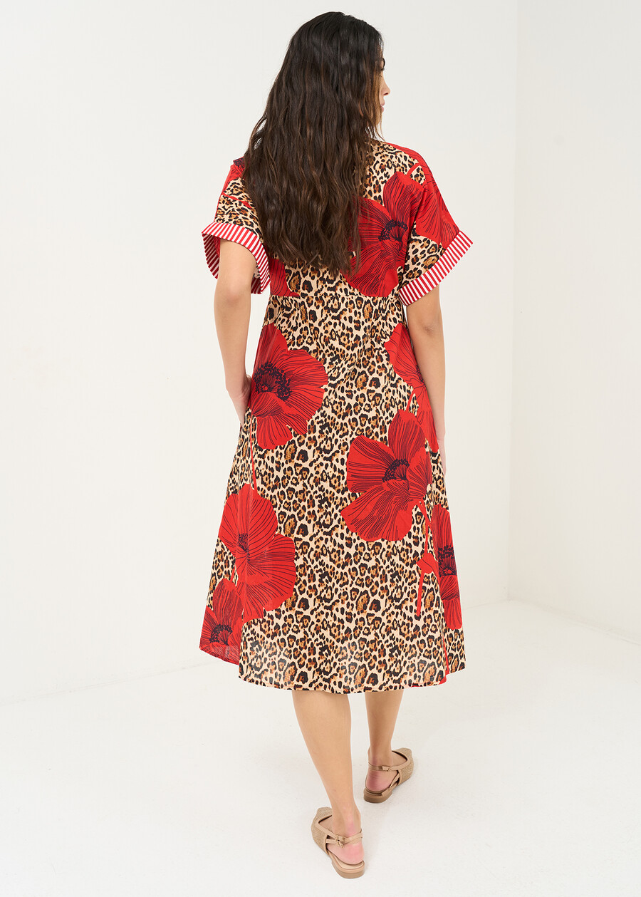 Abito midi Amely in cotone stampato ROSSO Donna , immagine n. 3