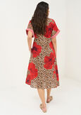 Abito midi Amely in cotone stampato ROSSO Donna immagine n. 3