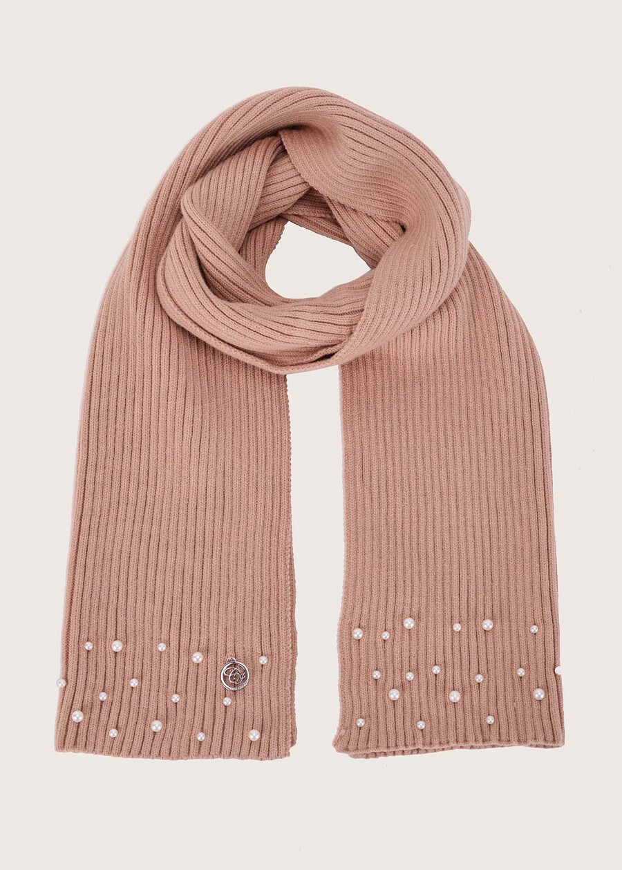 Scially scarf with pearls BEIGE DOESKIN Woman , image number 1