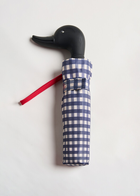 Vichy umbrella with duck handle BLU Woman null