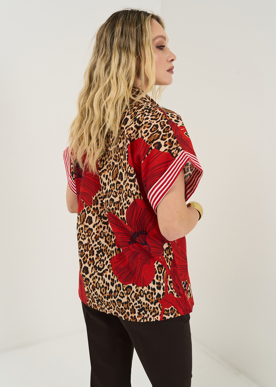 Camicia Cassy in cotone ROSSO Donna , immagine n. 3