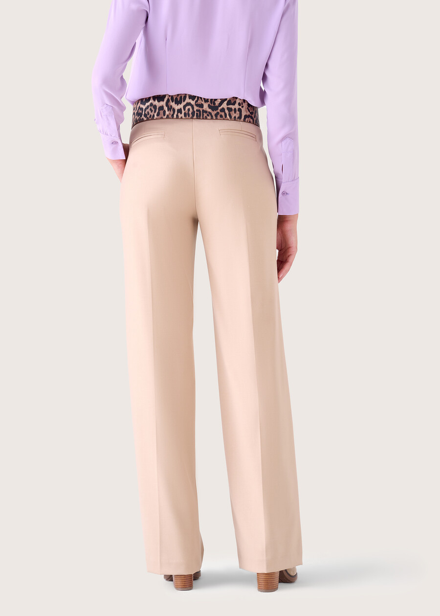 Giorgia polyviscose trousers BEIGE CAMMELLOGRIGIO MEDIUM GREY Woman , image number 4