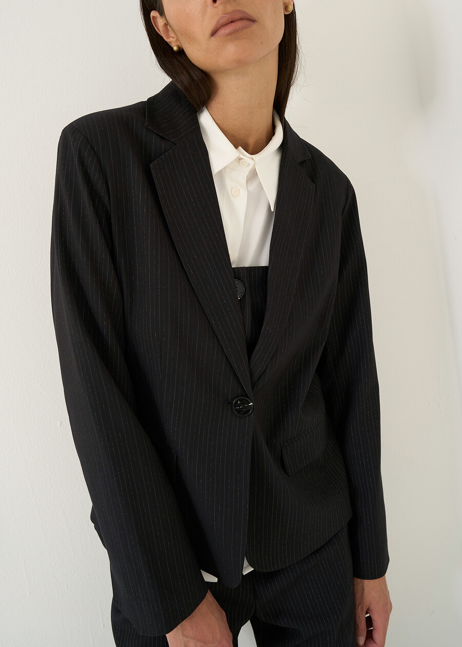 Blazer Gennyfer gessato monopetto NERO BLACK Donna , immagine n. 3