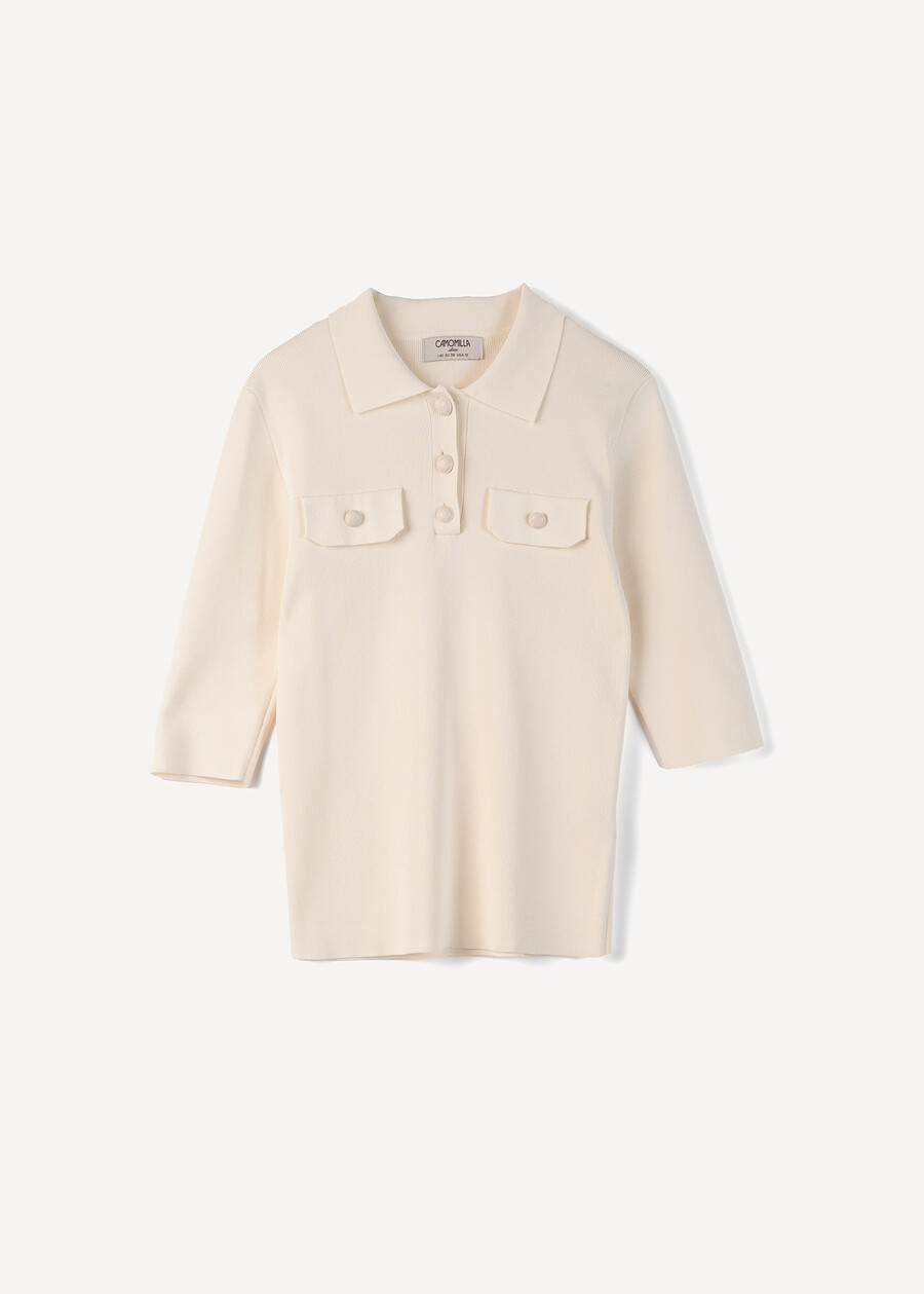 Polo Maddy maglia maniche 3/4 BEIGE LATTE Donna , immagine n. 5