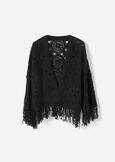 Cardigan Criss In Crochet BIANCO BURRONERO BLACK Donna immagine n. 4
