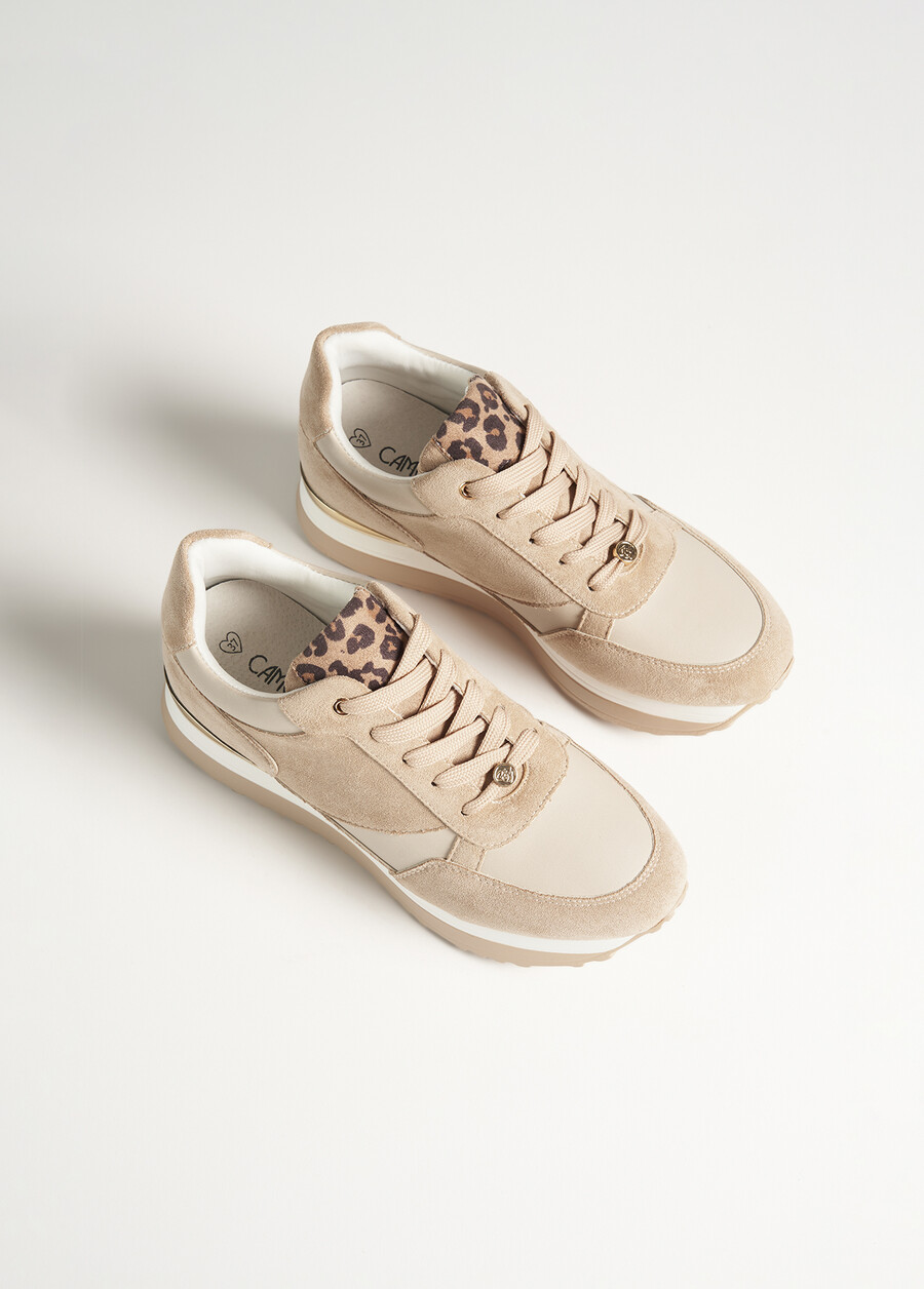 Sherly eco-suede sneakers BEIGE DOESKIN  Woman , image number 2