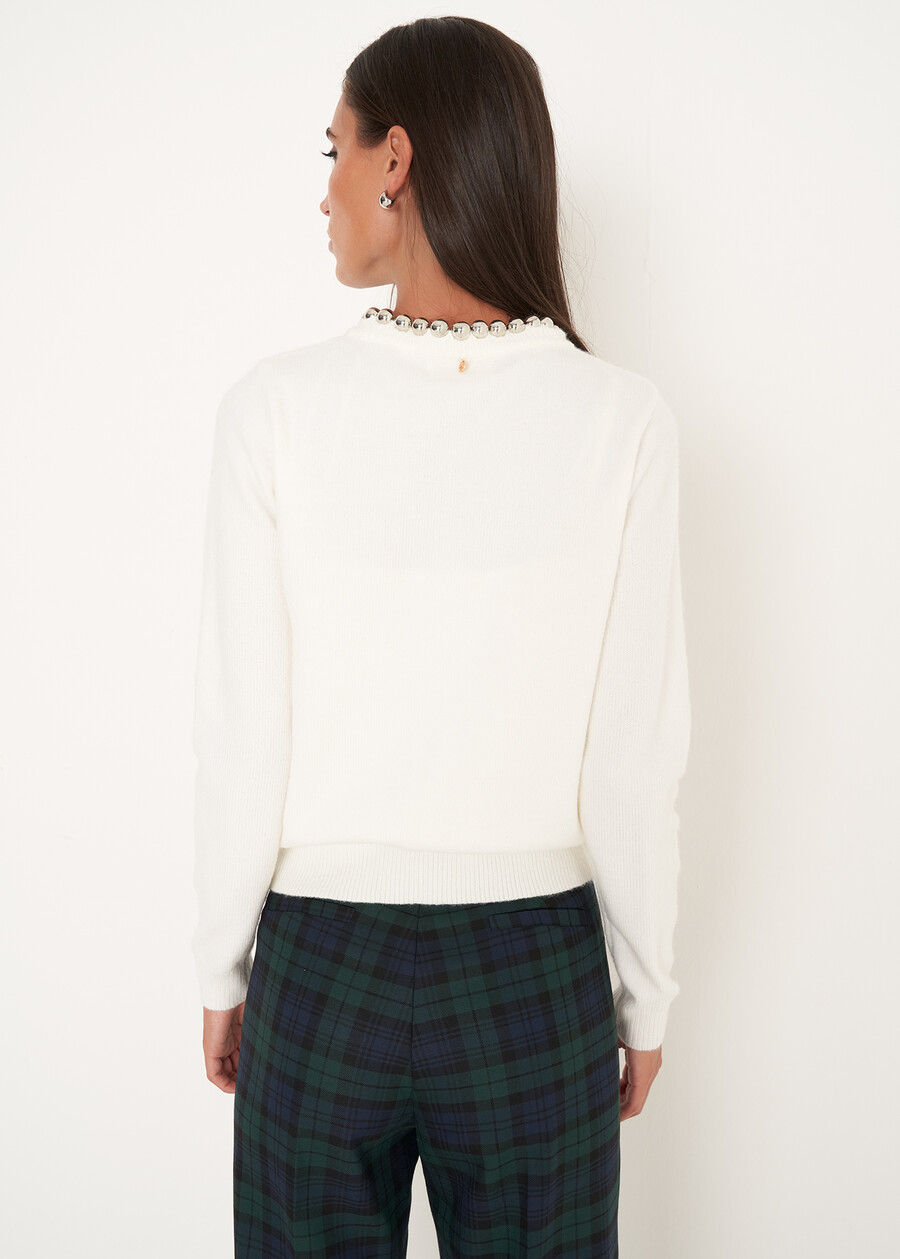 Coeur cardigan with jewel detail ROSSOBEIGE LATTE Woman , image number 3