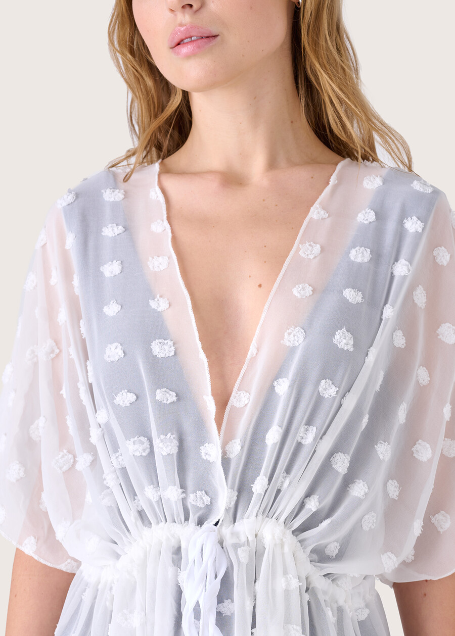Clivia embroidered beachrobe BIANCO Woman , image number 2