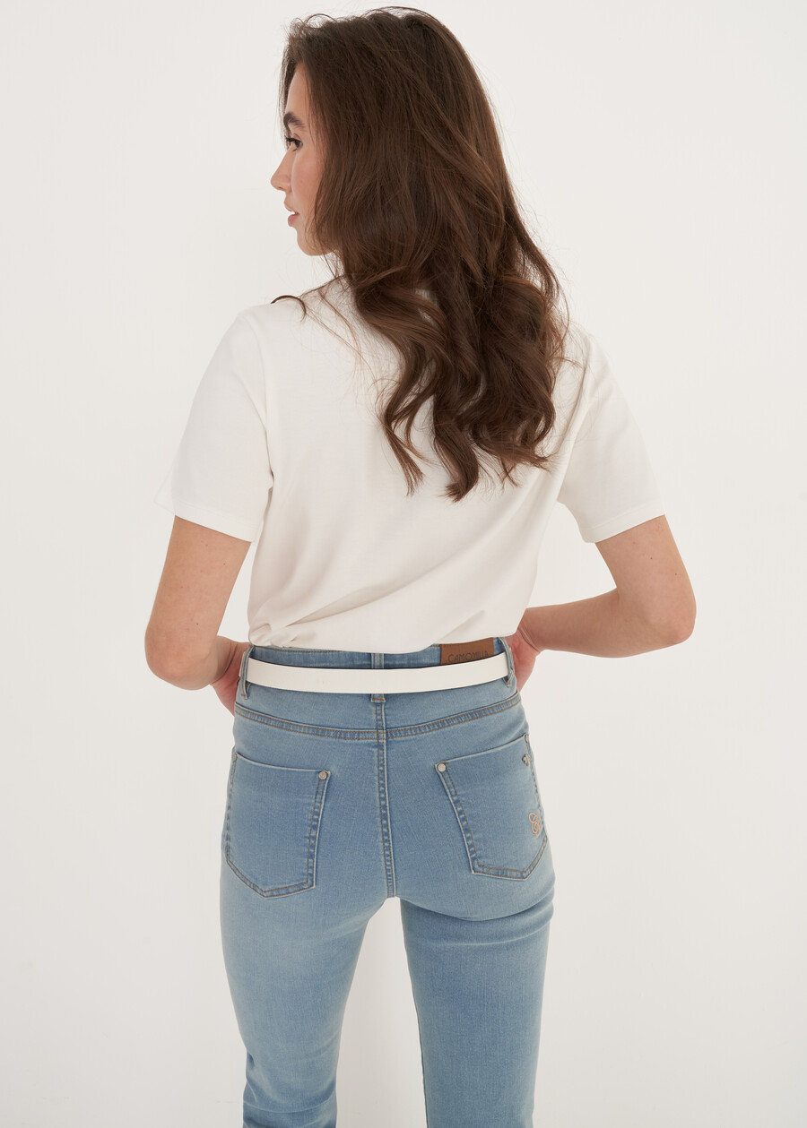 T-shirt Stozy Con Fiore BLU AVIONBEIGE LATTE Donna , immagine n. 4