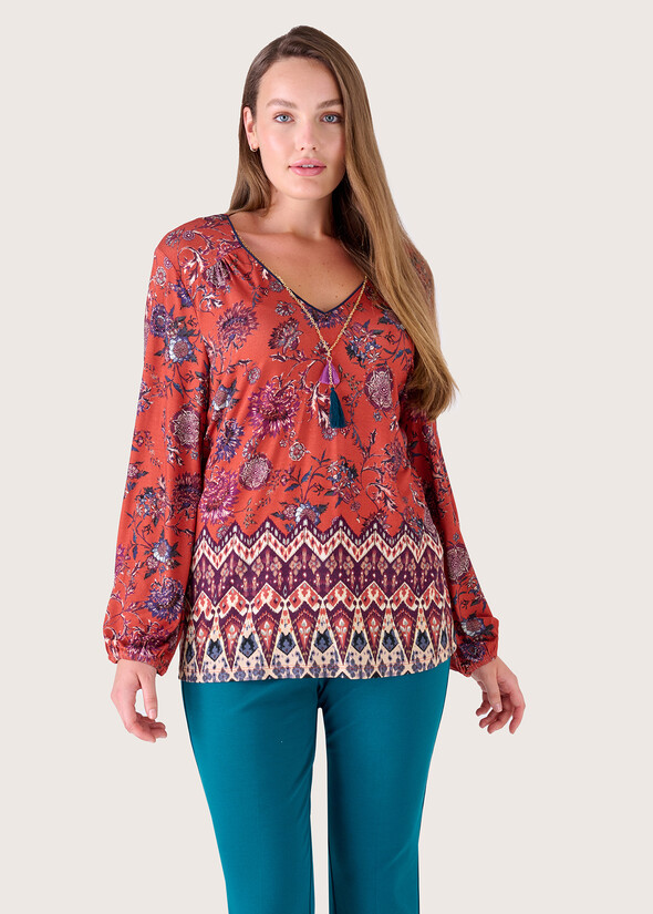 Serino blouse with necklace MARRONE RUGGINE Woman null