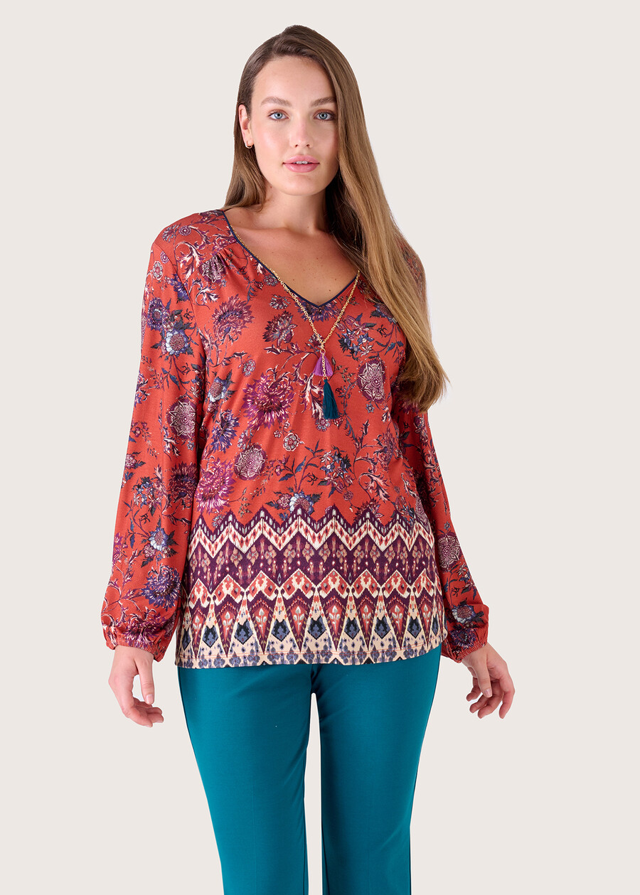 Blusa Serino con collana MARRONE RUGGINE Donna , immagine n. 1