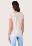 Sue 100% linen t-shirt BEIGE ECRUBLU MAIOLICA Woman image number 3