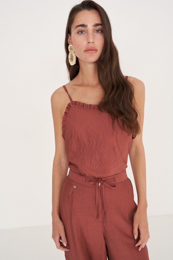 Tendy viscose slip top
 MARRONE Woman null