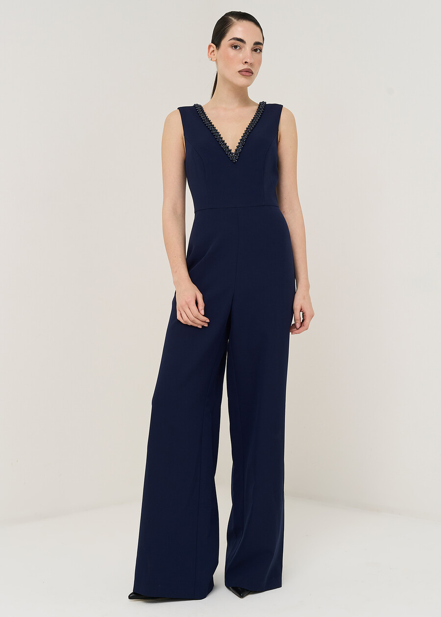 Tailor jumpsuit with beads BLU MIDNIGHT Woman , image number 2