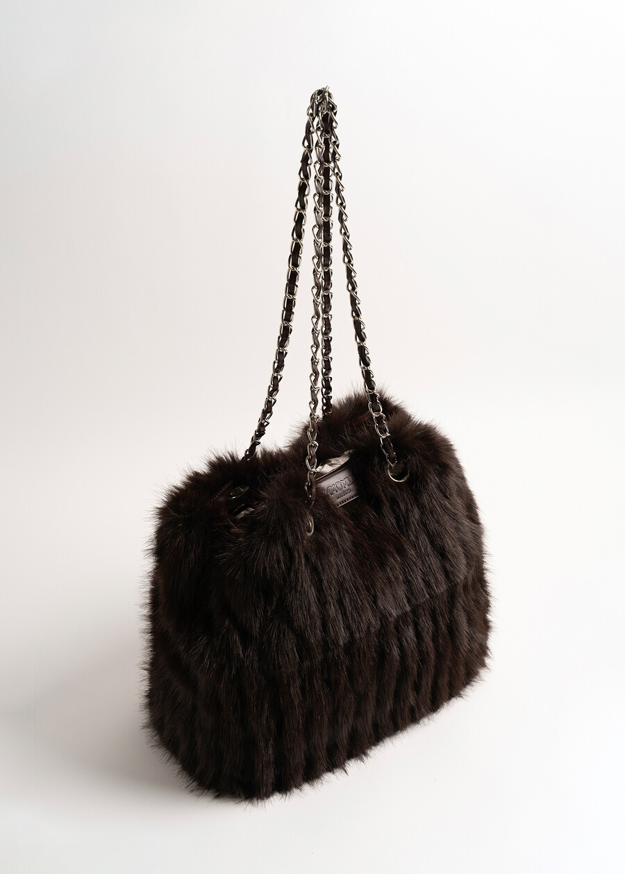 Friends Basya faux fur bag MARRONE CAFFE Woman , image number 3