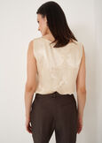Tex Patterned Silk Top BIANCO WHITEBEIGE Woman image number 4
